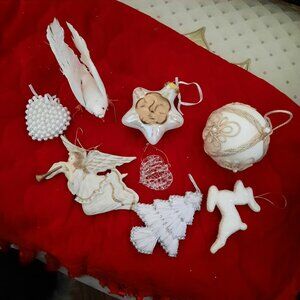 14 White Christmas Tree Ornaments